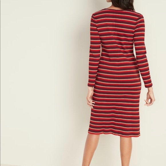 🌺 Fitted Rib-Knit Midi Shift Dress for Women🌺 - Picture 2 of 2